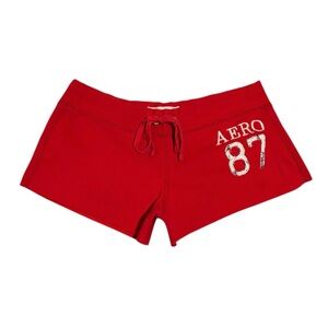 y2k Aeropostale red graphic mini sweatshorts